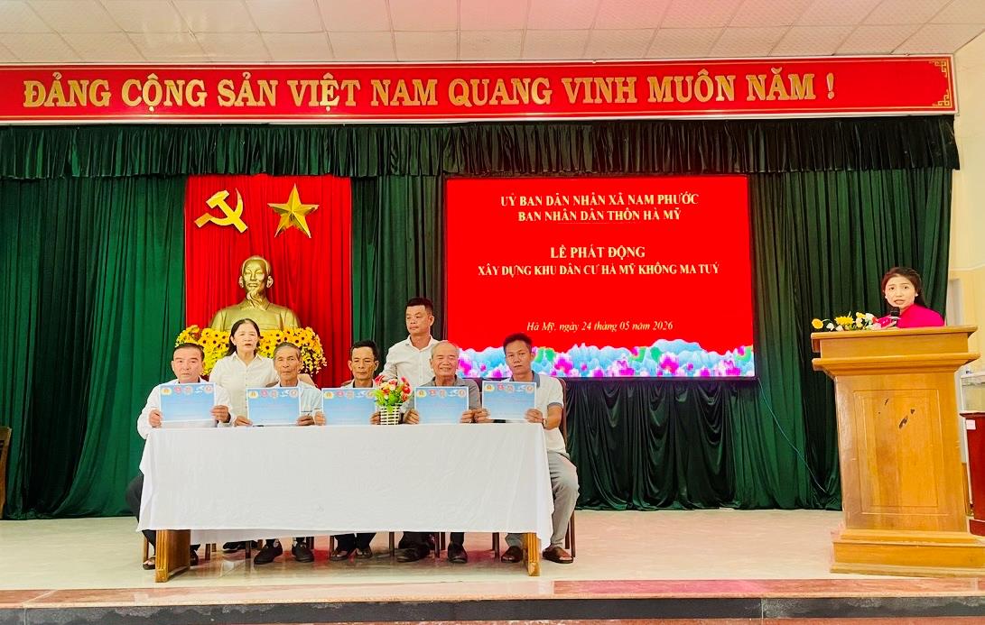Thôn Hà Mỹ phát động xây dựng địa bàn không ma túy.