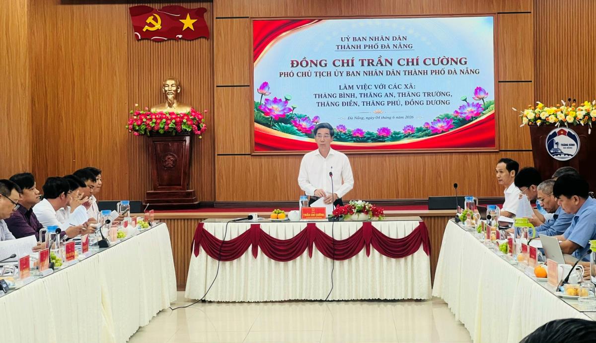 Lãnh đạo thành phố Đà Nẵng làm việc với 6 xã thuộc huyện Thăng Bình cũ.