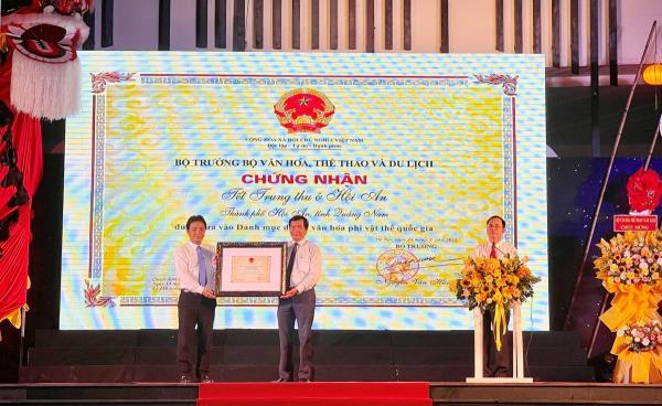 Hội An đón nhận Di sản văn hóa phi vật thể quốc gia Tết Trung thu