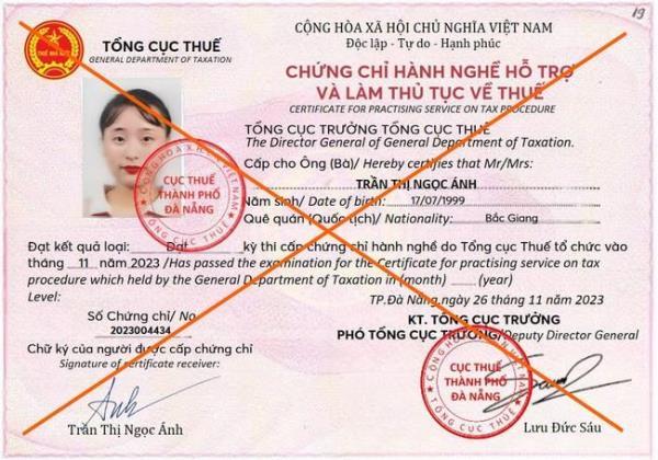 Xuất hiện tình trạng giả chứng chỉ hành nghề dịch vụ làm thủ tục về thuế để lừa đảo