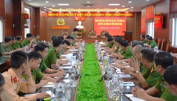 Đoàn công tác Bộ Công an kiểm tra, phúc tra số liệu thống kê tại Công an tỉnh Quảng Nam