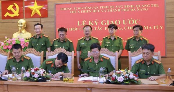 Lực lượng Cảnh sát điều tra tội phạm về ma túy Công an 4 tỉnh, thành miền Trung ký kết giao ước phối hợp