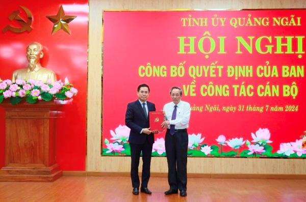 Thứ trưởng Bộ KHCN giữ chức Phó Bí thư Tỉnh ủy Quảng Ngãi