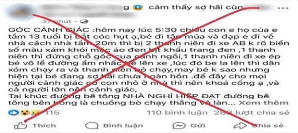 Thông tin bắt cóc trẻ em tại Kon Tum là sai sự thật