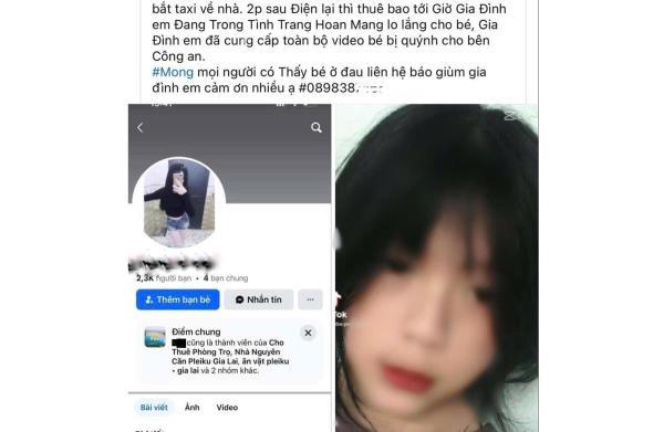 Không có việc nữ sinh lớp 7 bị bắt cóc