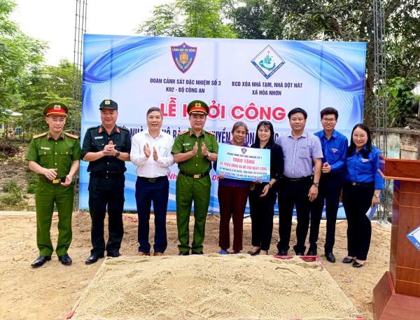 Tiểu đoàn Cảnh sát đặc nhiệm số 3, Bộ Công an khởi công xây nhà mới cho người dân có hoàn cảnh khó khăn tại Hòa Nhơn