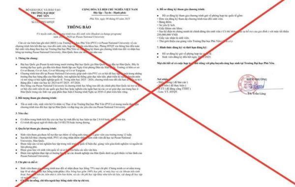 Xuất hiện văn bản giả mạo tuyển sinh viên đi học ở nước ngoài