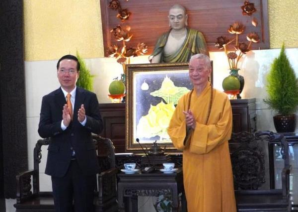 Chủ tịch nước Võ Văn Thưởng chúc mừng Đại lễ Phật đản tại Thành phố Hồ Chí Minh