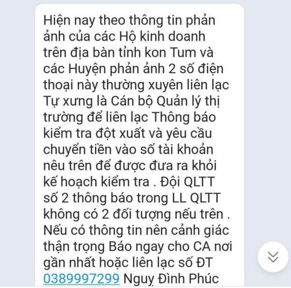 Mạo danh cán bộ quản lý thị trường hù dọa cơ sở kinh doanh để vòi tiền