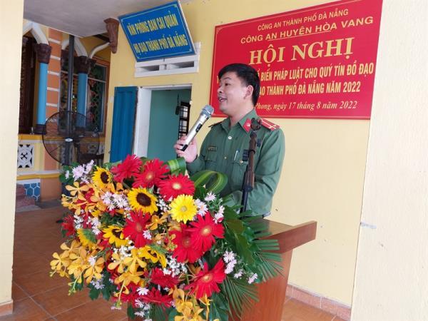 Tuyên truyền, phổ biến pháp luật cho tín đồ Cao Đài tại Họ Đạo thành phố Đà Nẵng năm 2022