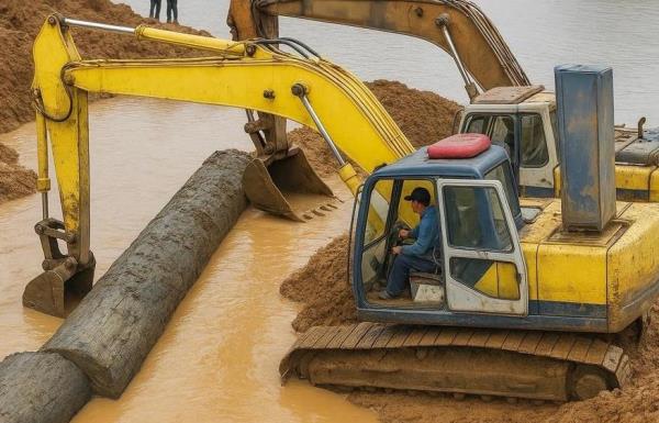 Đang điều tra làm rõ vụ đào bới bờ sông Ayun để khai thác gỗ trái phép