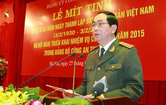 Tiếp tục giữ vững và tăng cường sự lãnh đạo của Đảng đối với Công an nhân dân