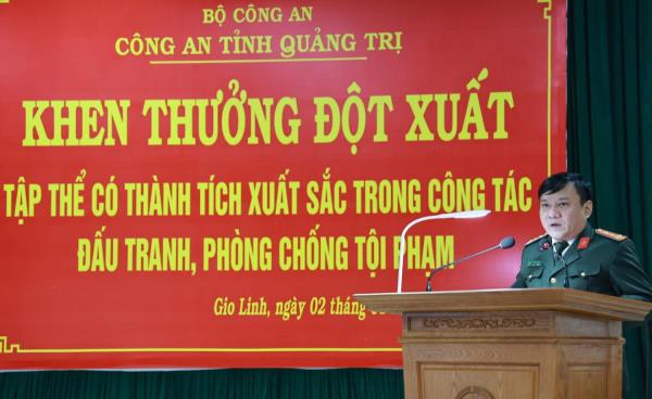 Công an Quảng Trị trao thưởng đột xuất thành tích triệt phá hoạt động mua bán, vận chuyển trái phép vật liệu nổ