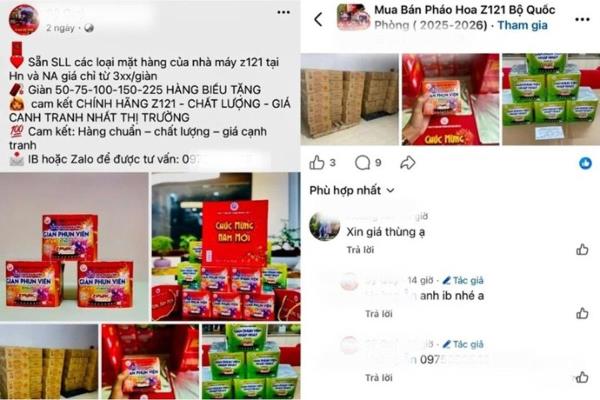 Nguy cơ bị lừa tiền, thậm chí bị truy cứu hình sự khi mua bán pháo hoa trái phép trên mạng xã hội