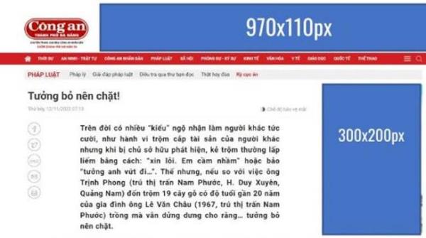 Biểu giá tuyên truyền, quảng cáo trên Chuyên trang điện tử cadn.com.vn áp dụng từ ngày 1/1/2023