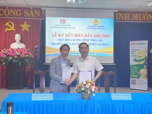 FE Credit ký kết hợp tác triển khai gói vay ưu đãi lãi suất thấp cho công nhân tỉnh Bà Rịa – Vũng Tàu