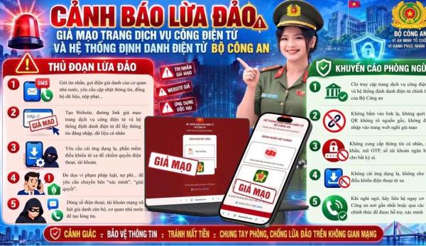 Cảnh báo trang web giả mạo hệ thống VNeID và giả danh cán bộ xã hướng dẫn tích hợp sổ đỏ vào VneID
