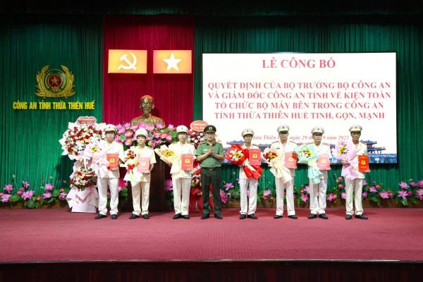 Công an tỉnh Thừa Thiên-Huế kiện toàn tổ chức bộ máy tinh gọn, vững mạnh