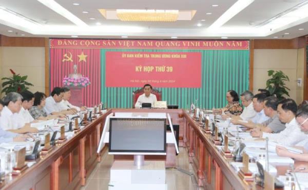 Thông cáo báo chí Kỳ họp thứ 39 của Ủy ban Kiểm tra Trung ương
