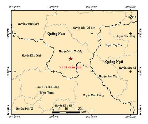 Động đất gây rung lắc mạnh ở Quảng Nam