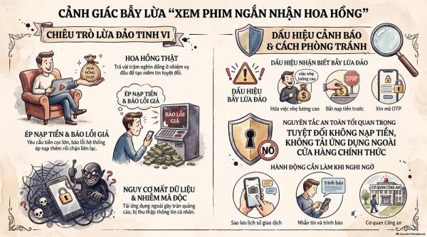 Cảnh giác bẫy lừa đảo xem phim ngắn nhận hoa hồng trên mạng xã hội