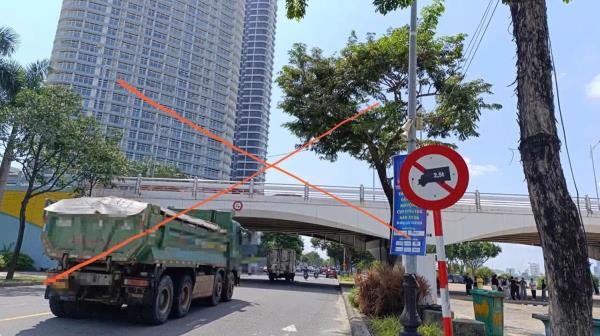 Lái xe ben vào đường cấm, tài xế phương tiện bị phạt 5 triệu đồng