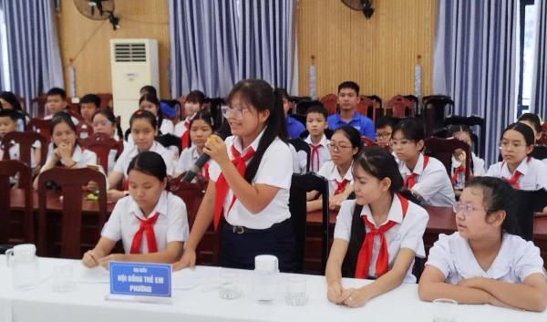 Lãnh đạo phường An Khê đối thoại với thiếu nhi, học sinh trên địa bàn