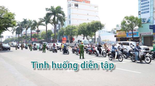 Công an phường Thanh Khê thực binh xử lý tình huống cướp ngân hàng