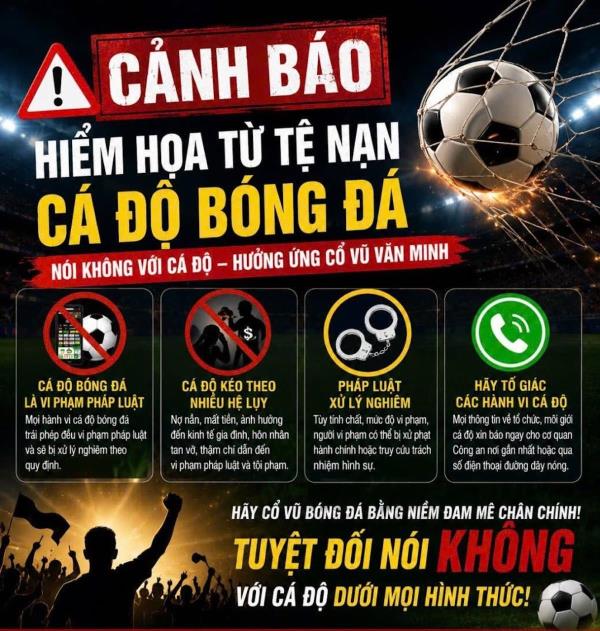 Đừng để đam mê bóng đá trở thành cái bẫy cá độ trước thềm World Cup 2026