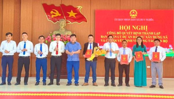 Xã Duy Nghĩa thành lập Ban Quản lý dự án đầu tư xây dựng