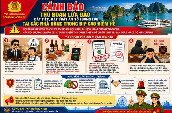 Cảnh giác chiêu lừa đặt tiệc nhắm vào các nhà hàng dịp cao điểm hè