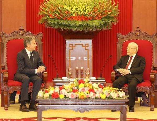 Tổng Bí thư Nguyễn Phú Trọng tiếp Ngoại trưởng Hoa Kỳ Antony Blinken