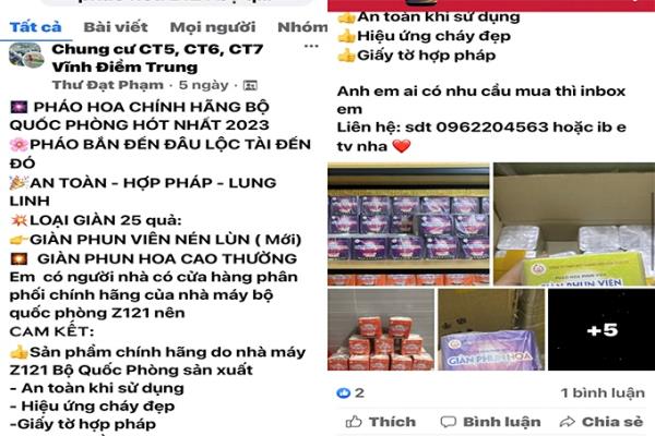 Cảnh báo thủ đoạn lừa đảo bán pháo hoa qua mạng